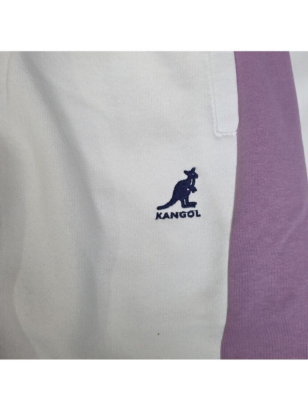 Kangol White and Purple Joggers with Green Accents Dirt At Bottom - Picture 3 of 10